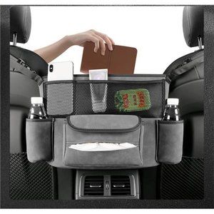 Car Handbag Holder Between Seats Suede Large Capacity CarPurse Holder Automotive